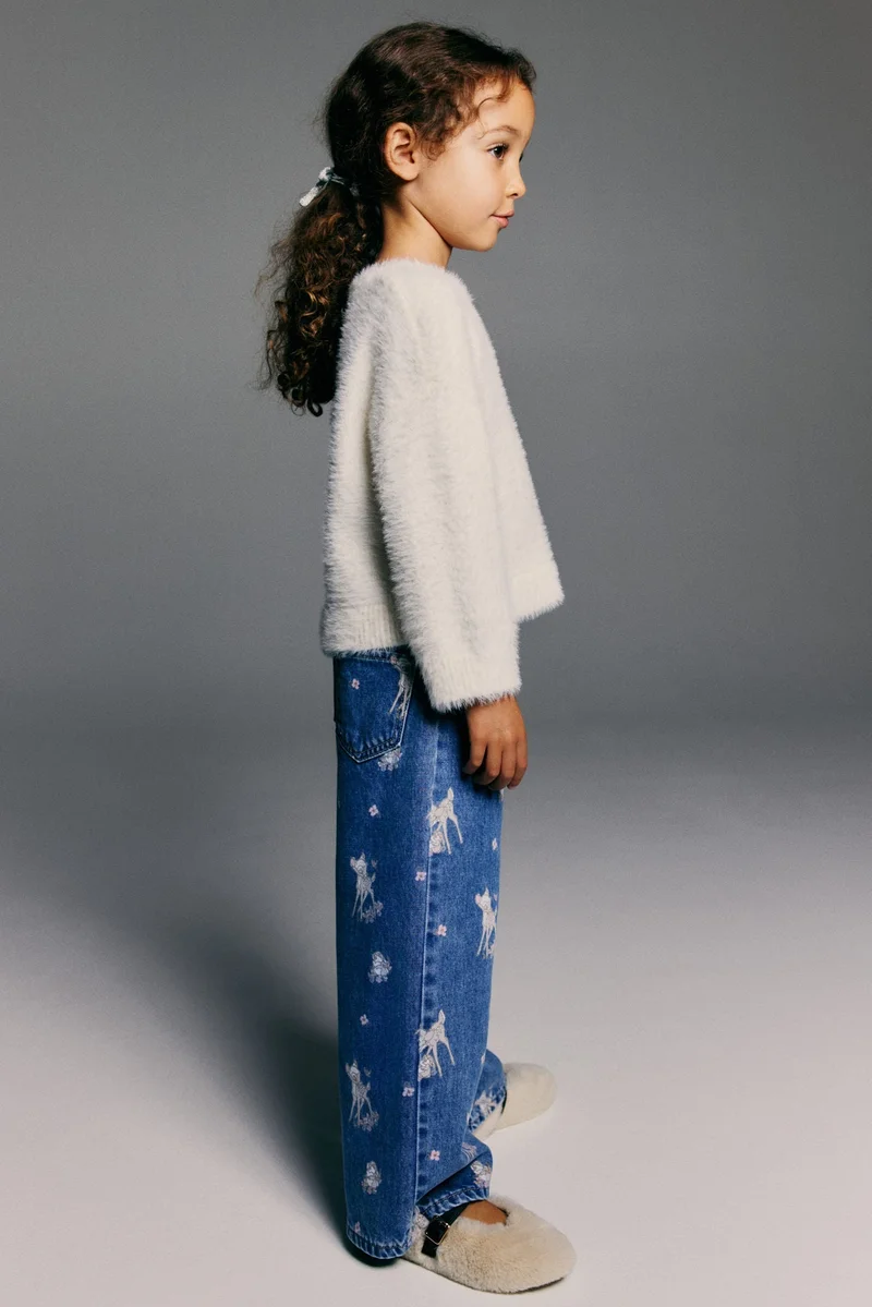 H&M Printed Wide Leg Jeans